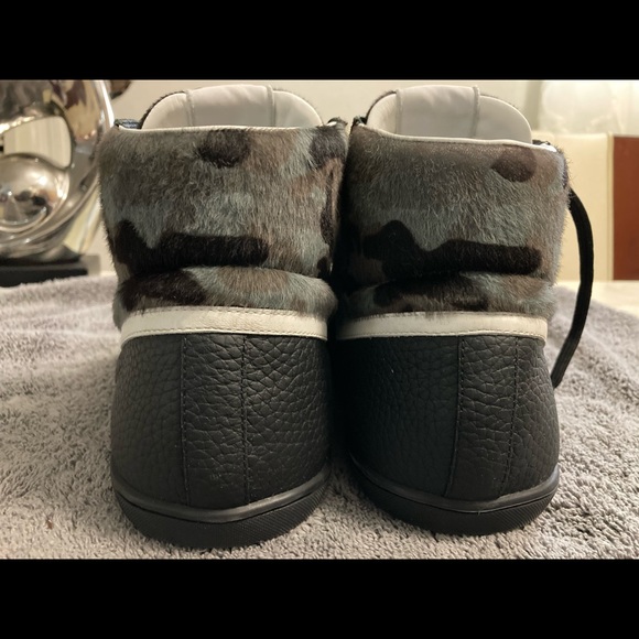 Louis Vuitton LV6 Men's 6 Camo X Black Leather Spitfire High Top Sneaker - Picture 4 of 13